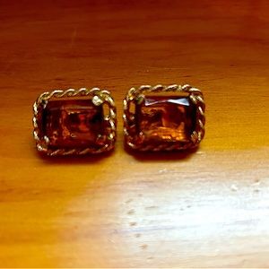 Vintage 1960’s Citrine Sarah Coventry” clip on earrings.
